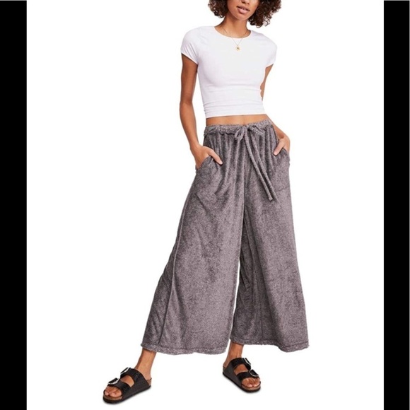 Free People Pants - - Free People Grey Marled Make it Maxi Wide Leg Pants in Super soft